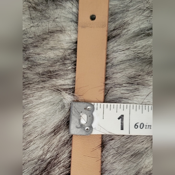 Dog collar, brown leather, breast cancer logo, 18" total length - Picture 9 of 10